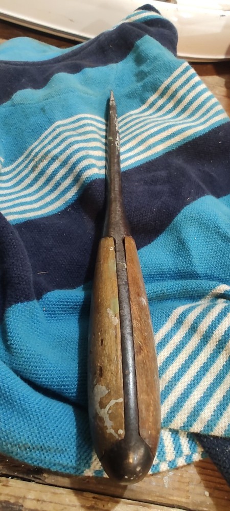 Vintage Irwin Screwdriver US of A Wood Split Handle