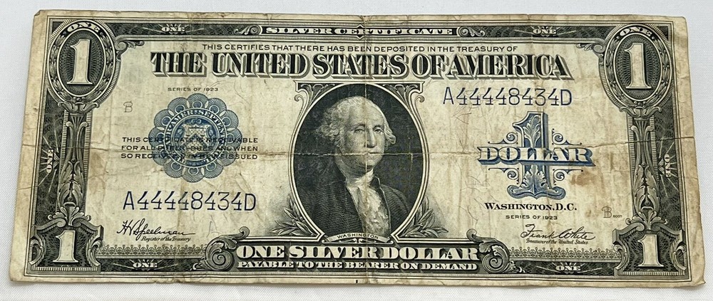 1923 1 Silver Dollar Bill Blue Seal