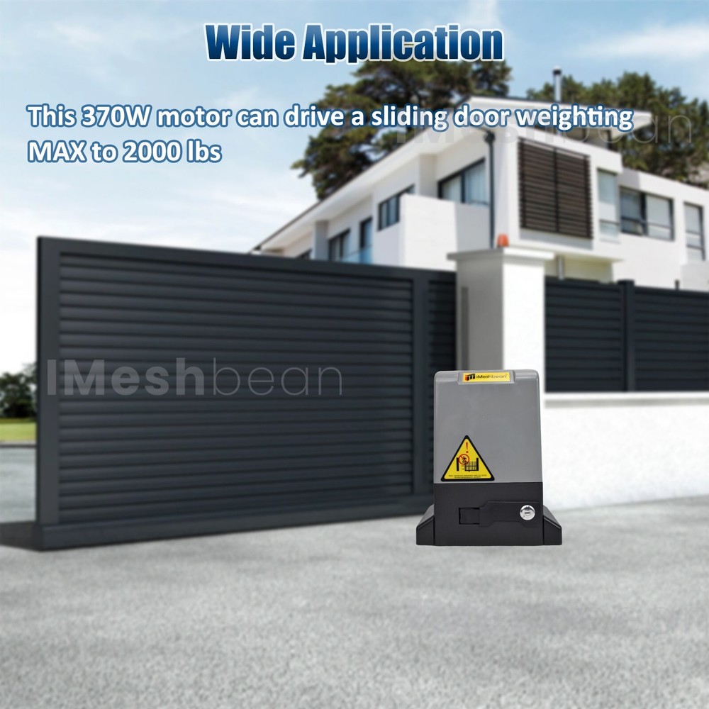 370W 2000LBS Automatic Sliding Gate Opener Rack Driven APP+Keypad+6 Remote Contr