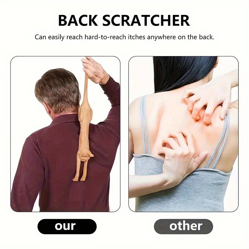 Wooden Cat Shaped Back Scraper, Manual Massage Tool, Manual Back Scratcher