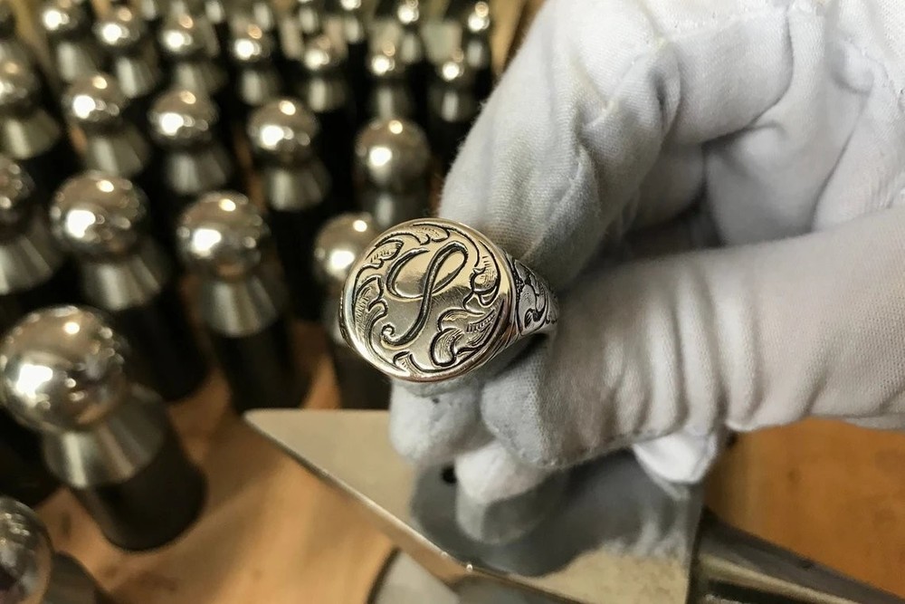 Personalized Initial Monogram Signet Ring 925 Sterling Silver Ring US Duty Free