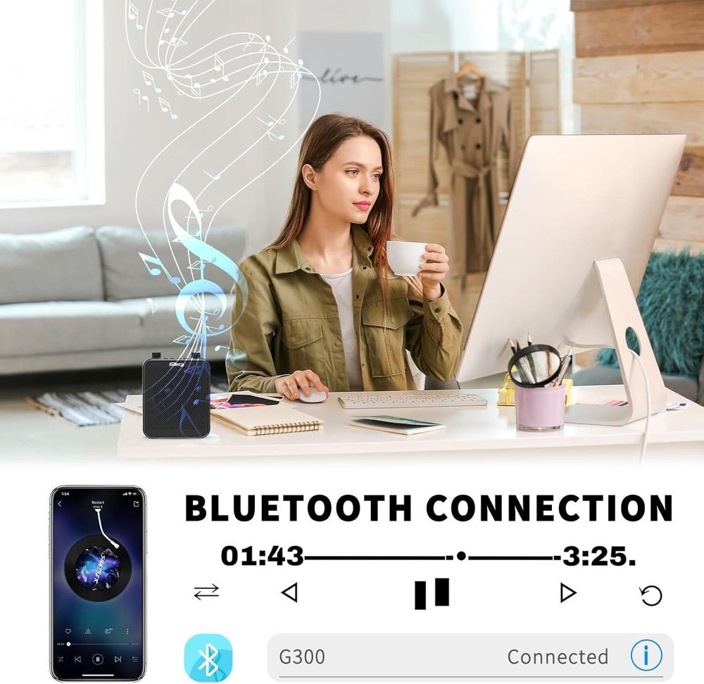 30W Personal PA System with Bluetooth & Wireless Mic – Ideal for Presentations