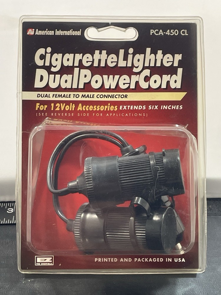 Cigarette Lighter 12V Dual Power Cord Extension