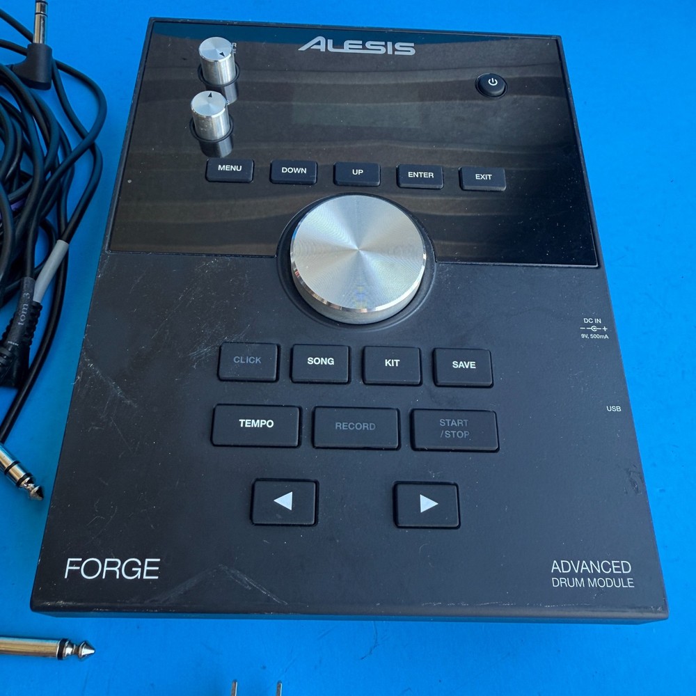 ALESIS FORGE Electronic Drum Sound Module w/Cables Clamp AC Adapter [Tested]