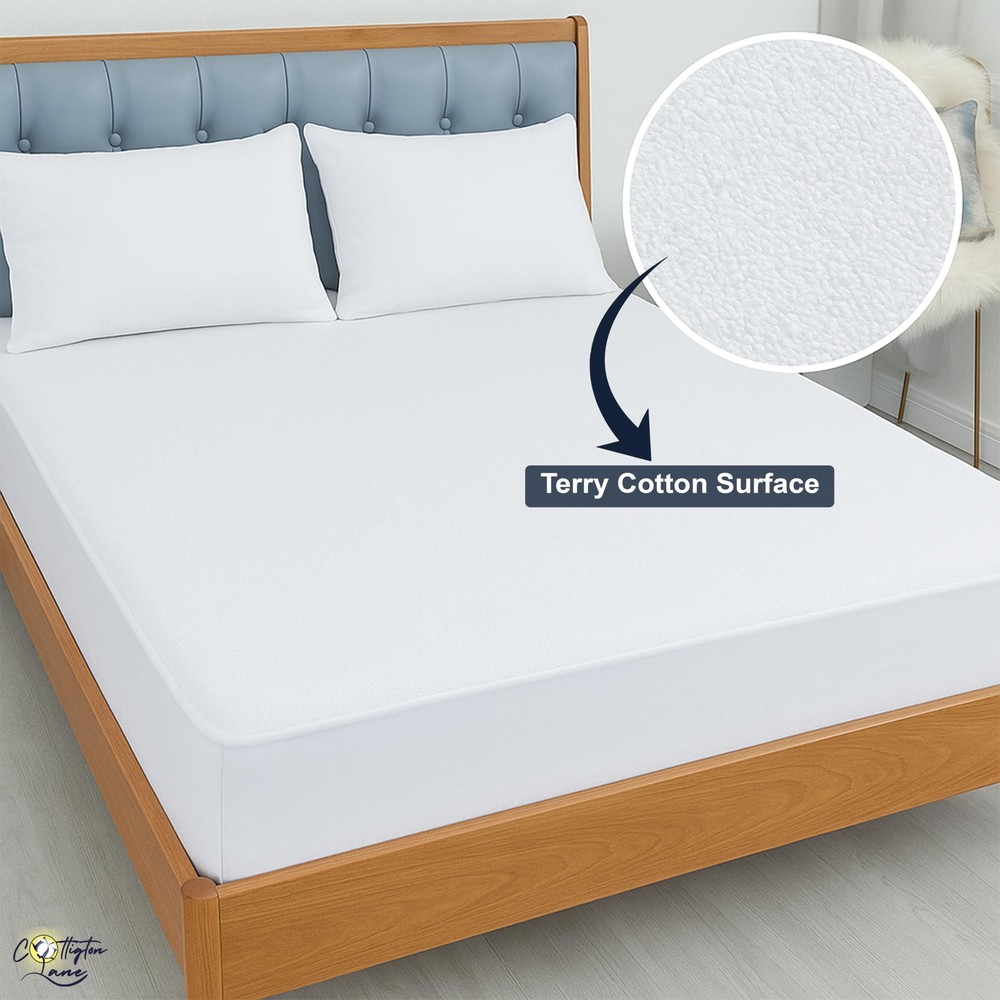 Queen 100% Waterproof Mattress Protector, Machine Washable Premium Terry Cott...