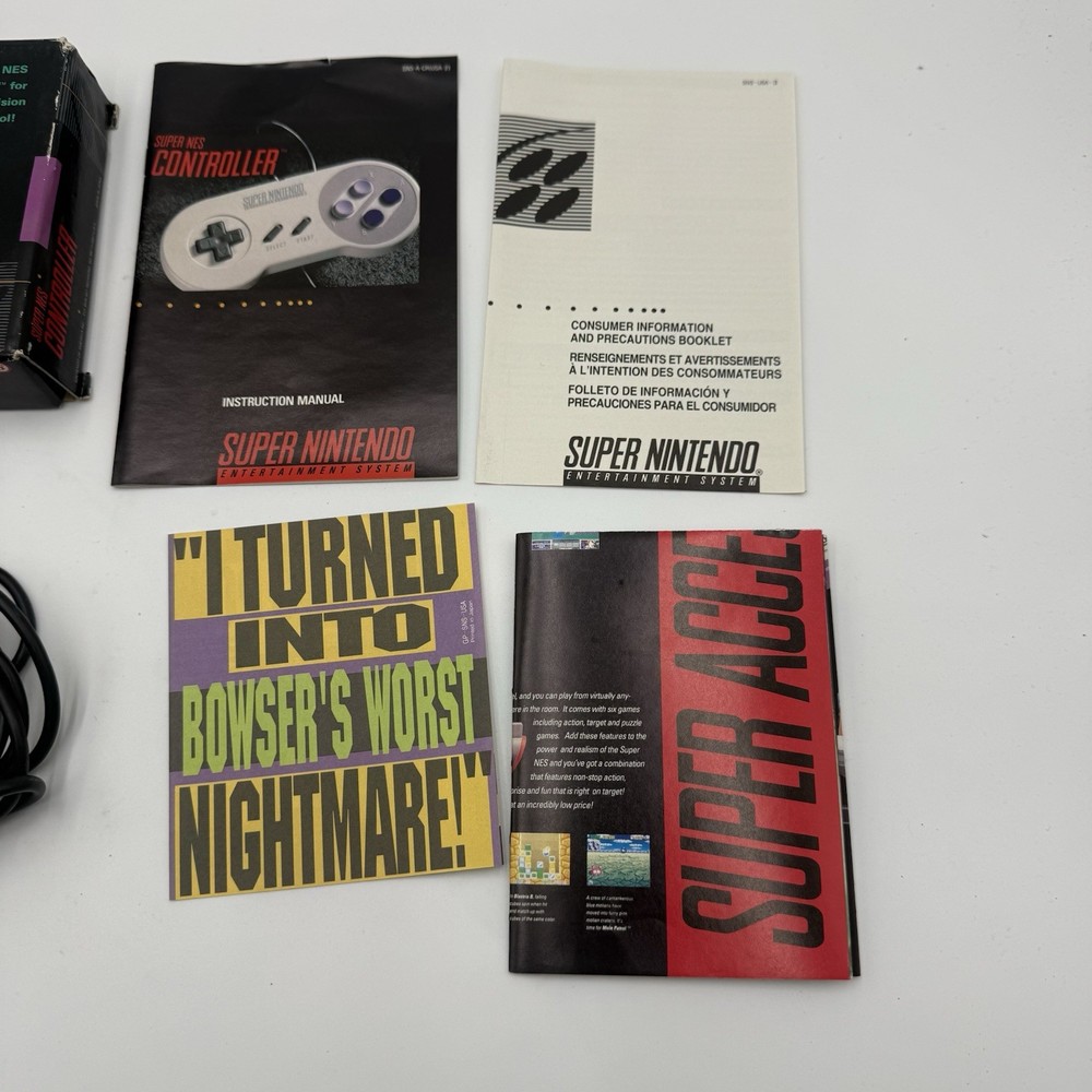 Super Nintendo Original Controller Complete in Box With Manual