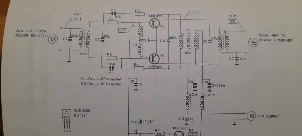 HF LINEAR AMPLIFIER 300w MRF-422 28V