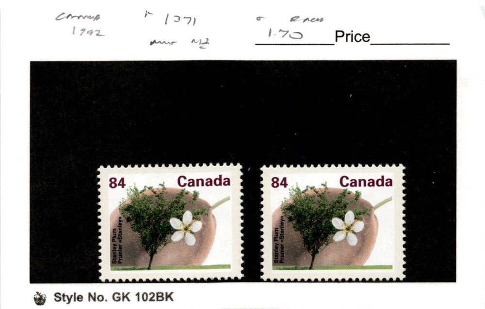 Canada, Postage Stamp, #1371 (2 Ea) Mint NH, 1992 Trees (AB)
