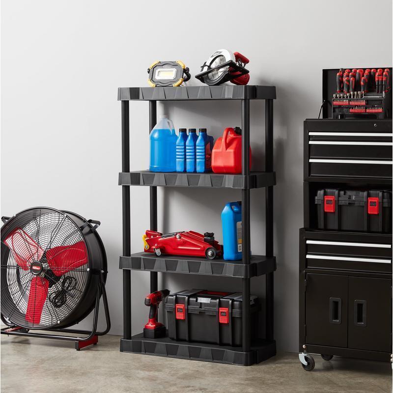4-Tier Plastic Shelving Unit Easy Assembly Heavy Duty Storage Solution New