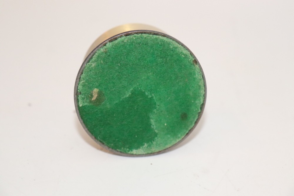 Vintage Stamp Postage Roll Holder Brass Felt Bottom Small