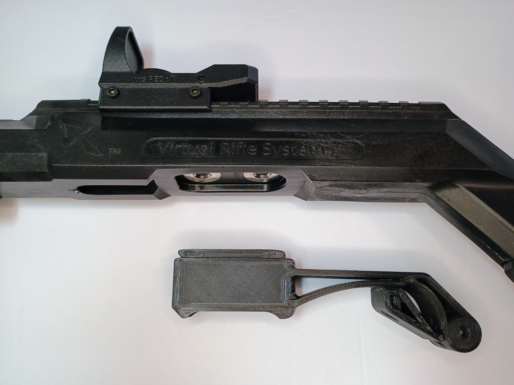 Virtual Rifle Systems VR Gun Black Plastic W/ Extendable Stock + Shoulder Strap