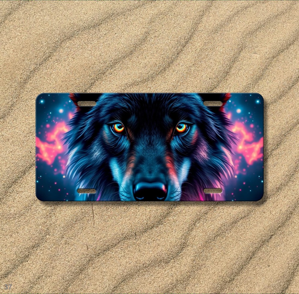 Intense Wolf License Plate Add Text Front Plate Special Gift