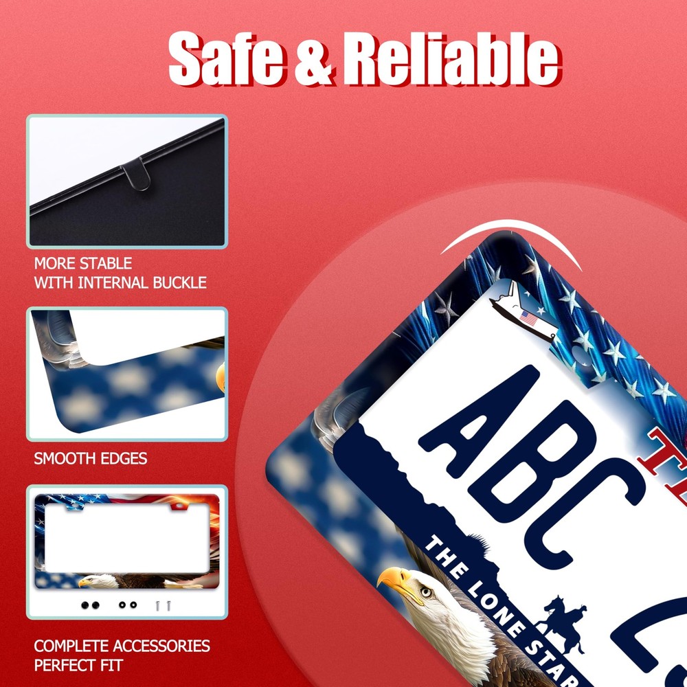 American Flag Eagle License Plate Frame One size,