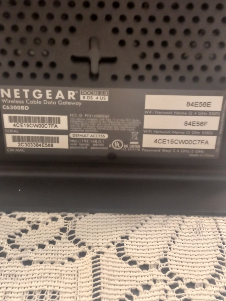 NETGEAR C6300BD- DOCSIS 3.0 AC1900 Data Cable WiFi Modem