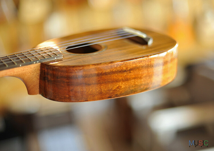 Bright Sun Solid Koa Pineapple Soprano Ukulele (Abalone Inlay)