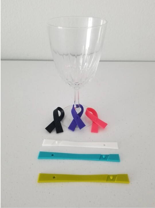 6Pcs Ribbon Shaped Wine Marker Barware Glass Charm Drink Tracker Stemware