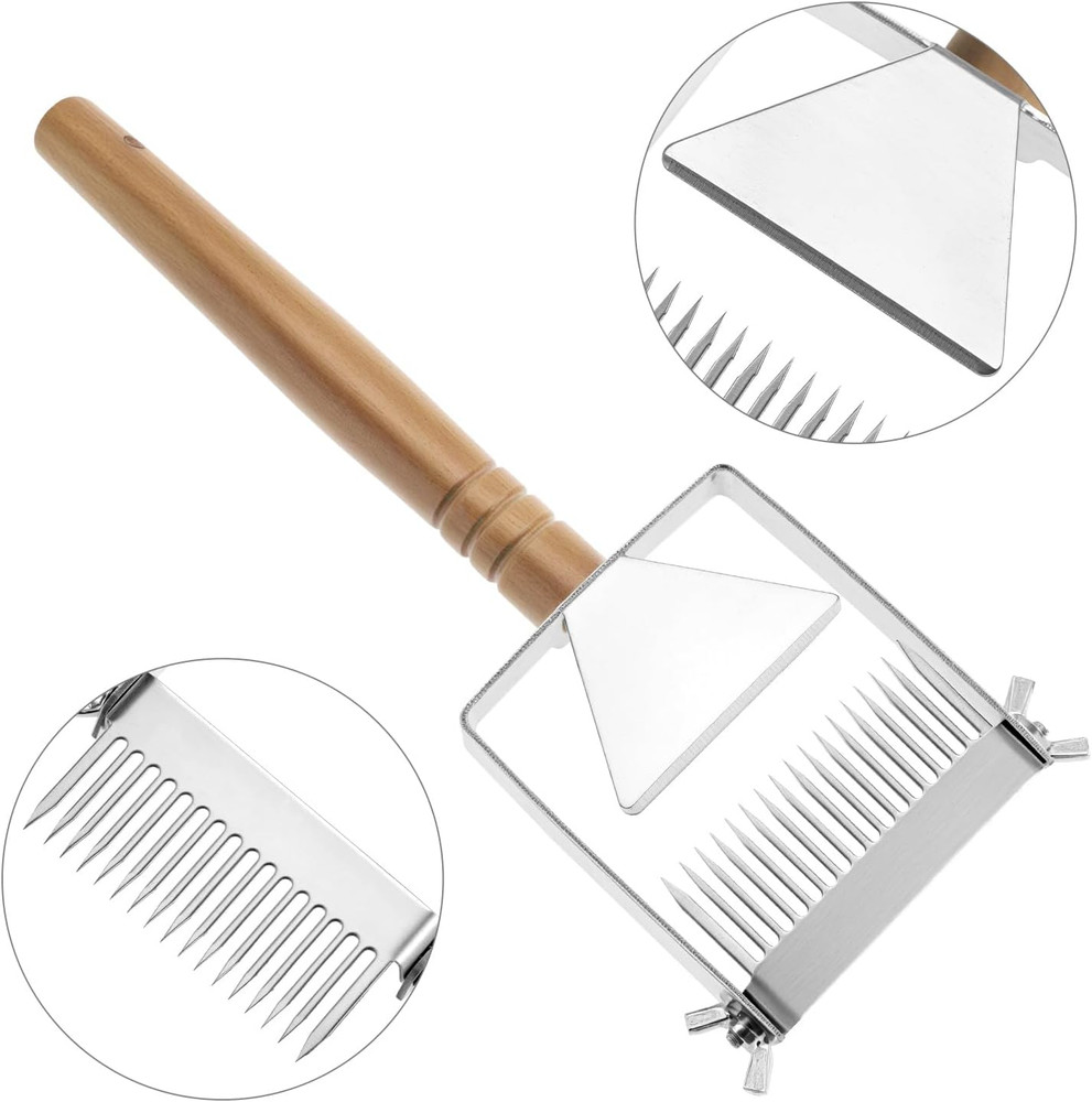 Adjustable Honey Uncapping Fork 304 Stainless Steel Scraper Beekeeping Tool Uses