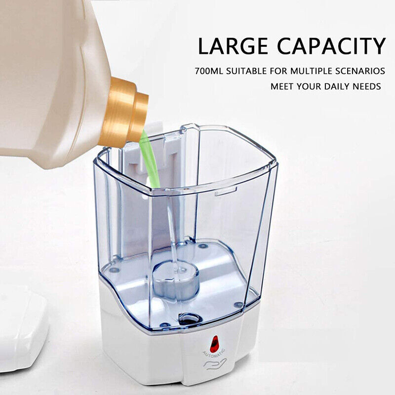 700MLAutomatic Liquid Soap Dispenser Handfree Touchless IR Sensor Wall Mount