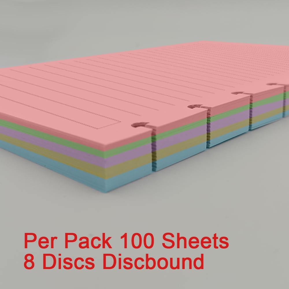Junior Size TUL Discbound 100 Sheets, White, and 5 other unspecified colors