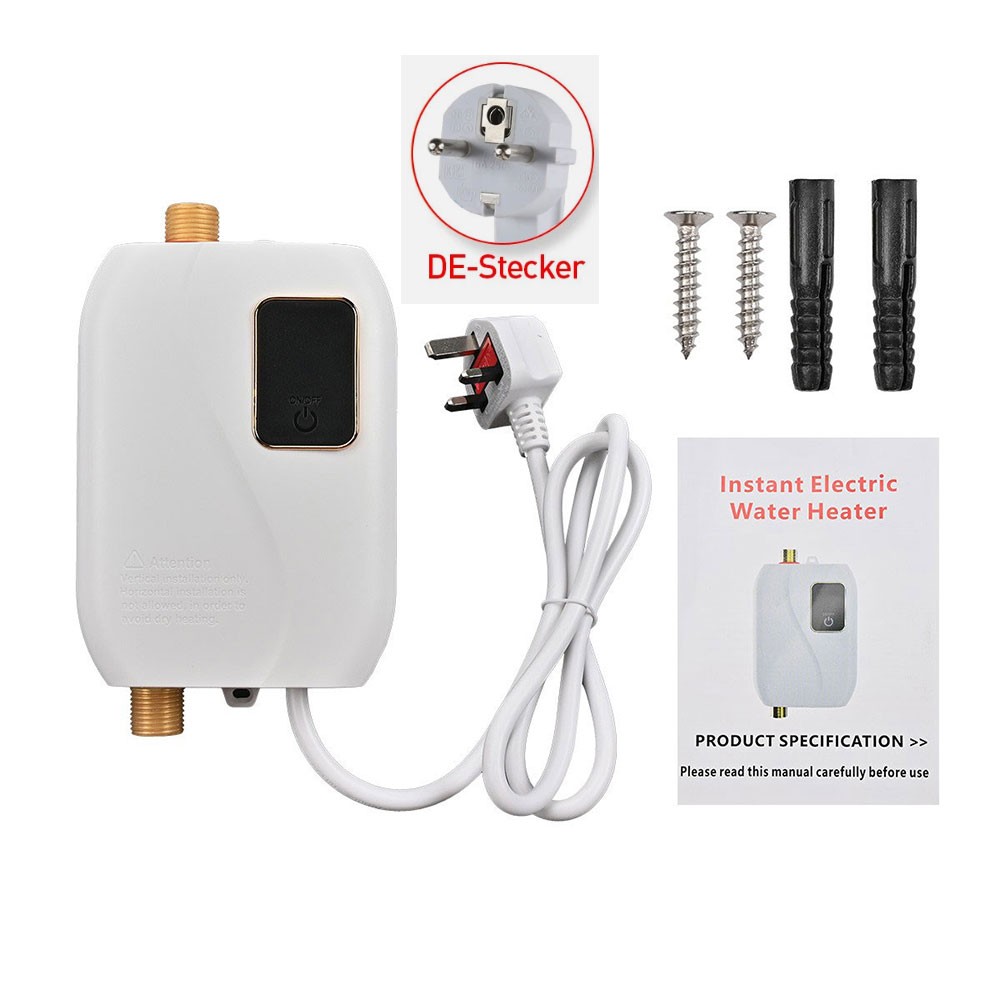 3000W Tankless Electric Instant Hot Water Heater Under Tap Kitchen Bathroom Sink