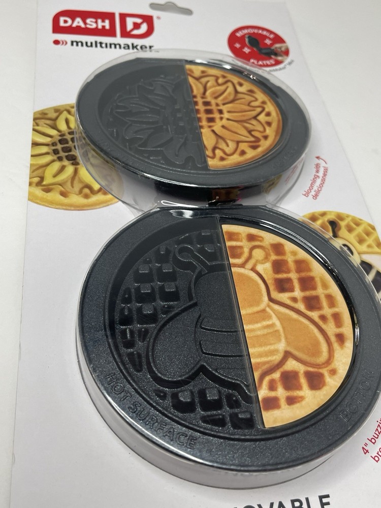 DASH Multimaker Mini Two 4” Nonstick Removable Plates Sunflower Bee