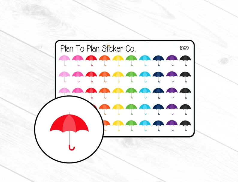 1069~~Umbrella Planner Stickers.