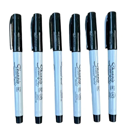 6 Count Sharpie Ultra Fine Point Permanent Markers Black Precision