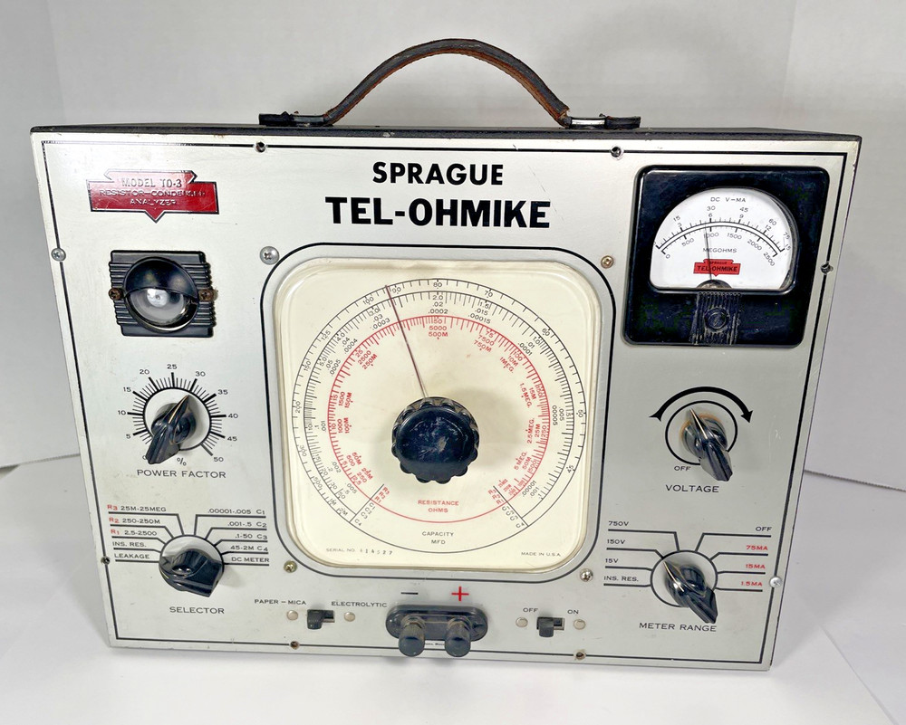 Vintage Sprague Tel-Ohmike TO-3 Resistor & Condensor/Capacitor Tester