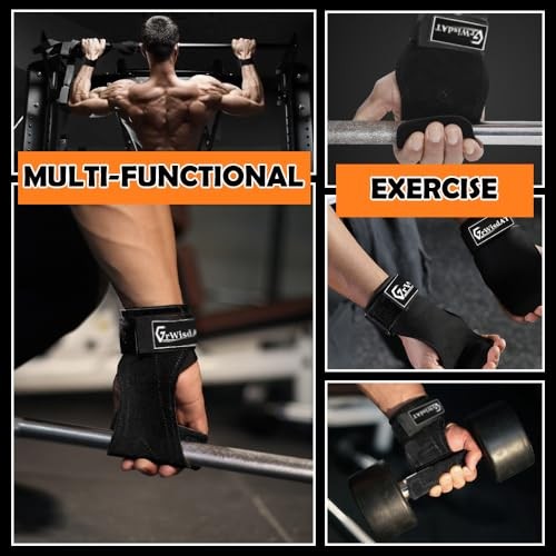 Weight Lifting Wrist Strap, Double Layer Leather Lifting Grips Adjustable