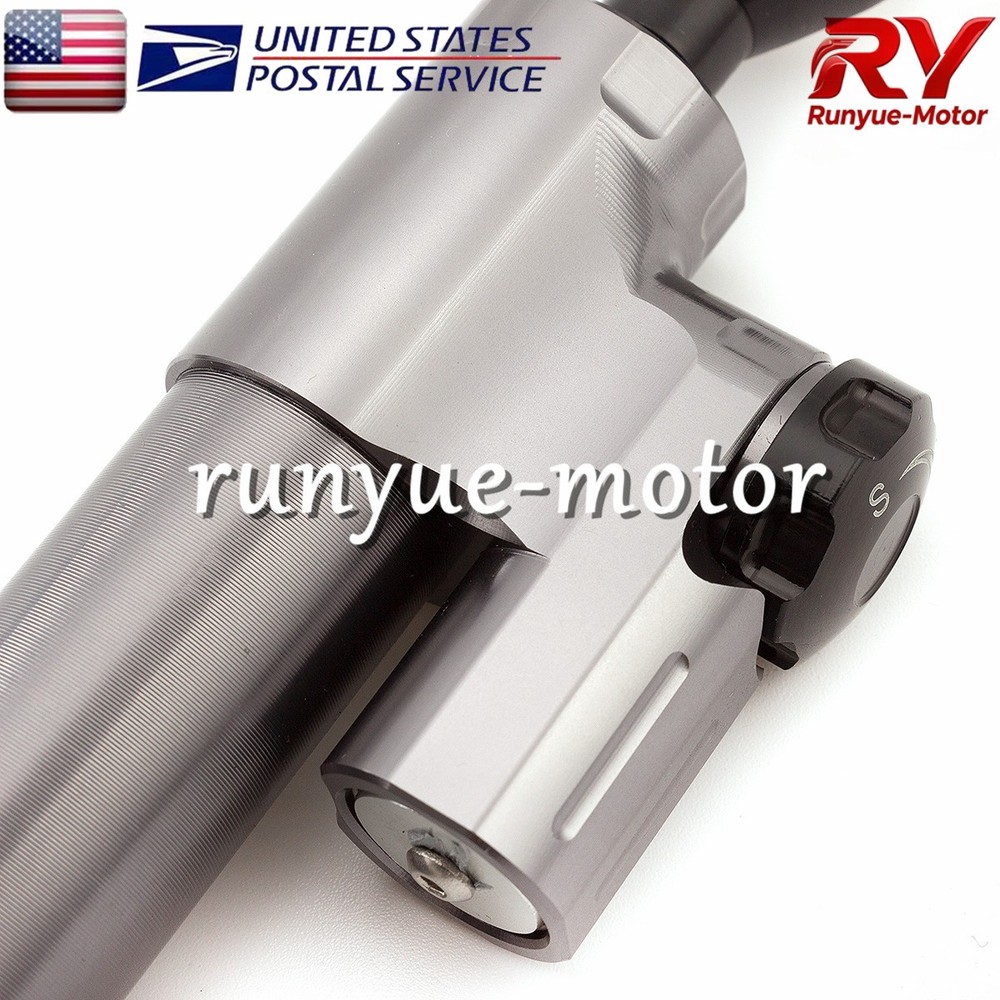 Gray CNC Adjustable Steering Damper Stabilizer Linear Control Universal Aluminum