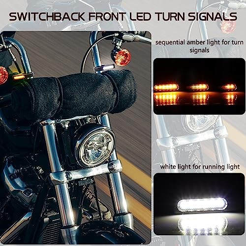 Switchback Sequential Front Fork LED Turn Signals with Relocation Kit,