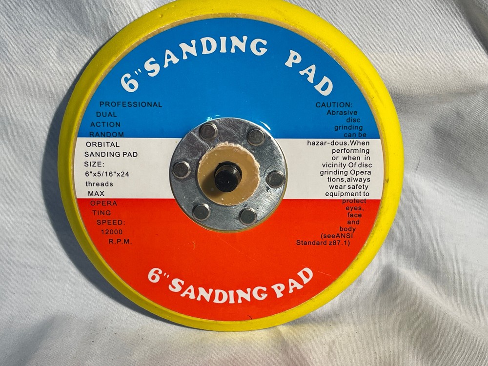 6" PSA DA Sander Backing Plate Pad, Flexible