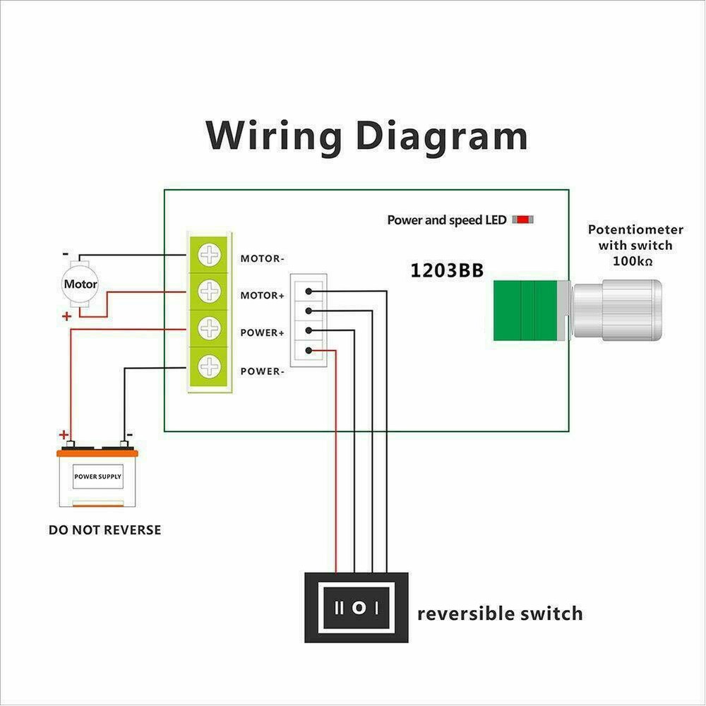 6V-28V Max 3A 80W PWM DC Motor Speed Controller Reversible Switch Governor