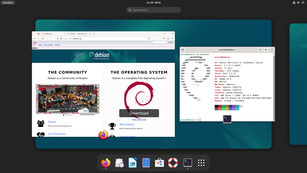Debian 12.8 "Bookworm" Live Linux Install DVD - Jan 2025 Newest version 64-bit