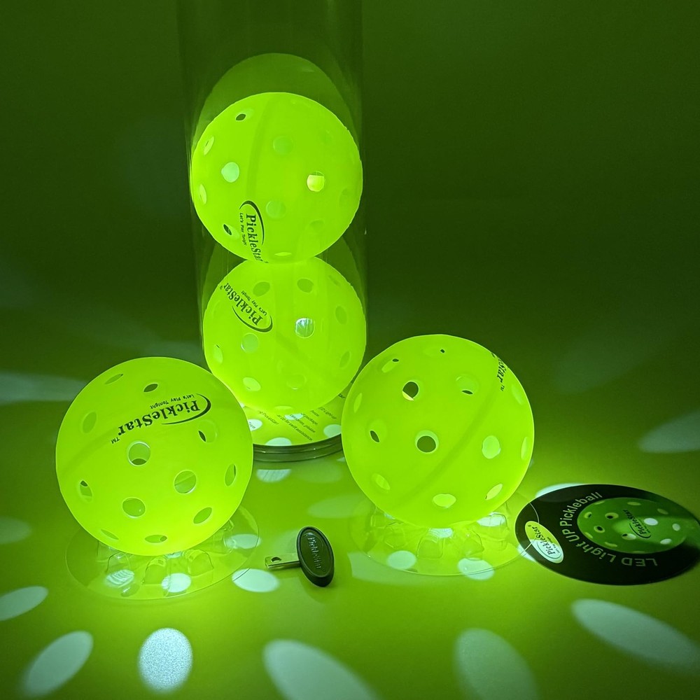 PickleStar Gen 2 Premium LED Pickleball Balls - Next-Generation Glow & Perfec...
