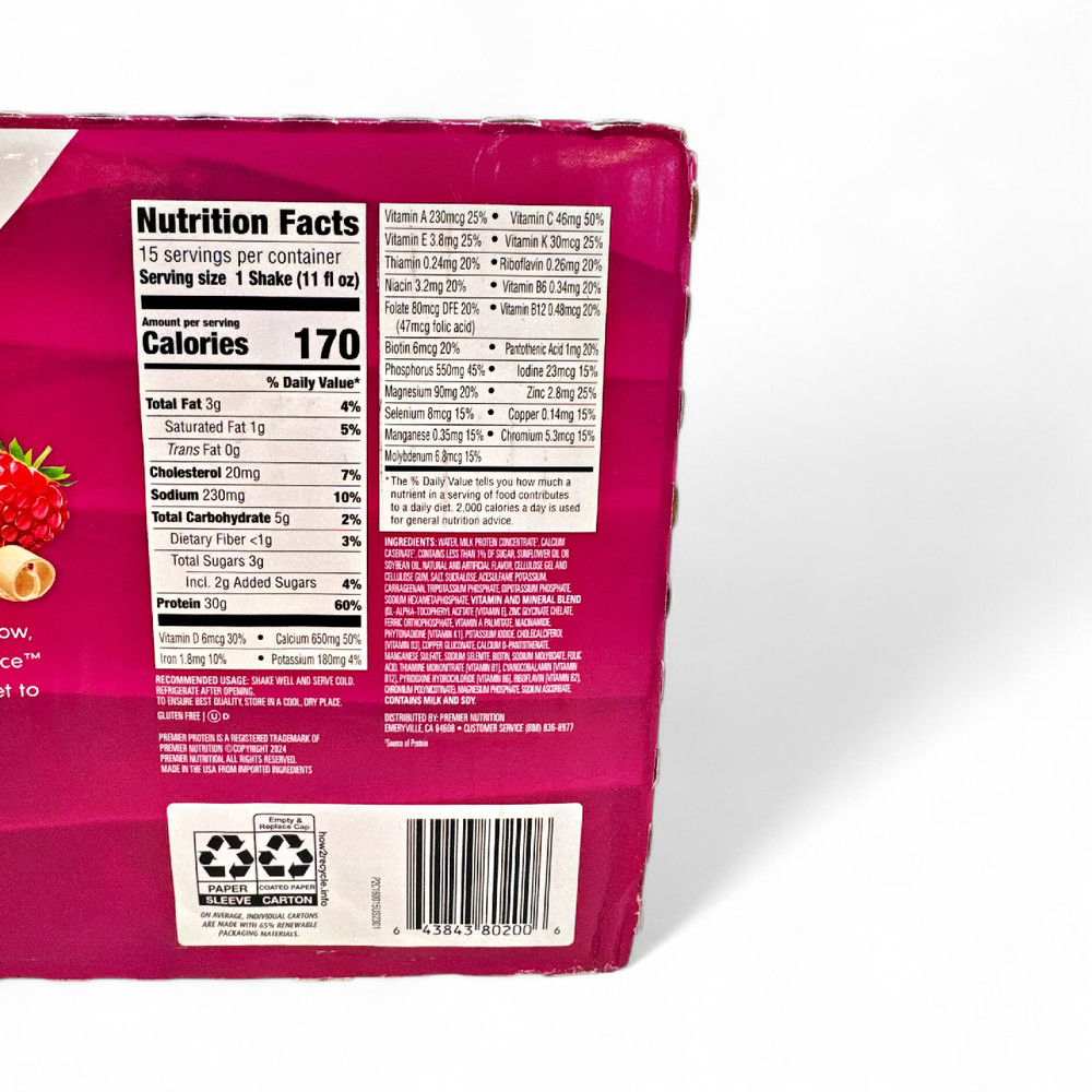 Premier Protein 30g Protein Shake, White Chocolate Raspberry 11oz - 15 Count