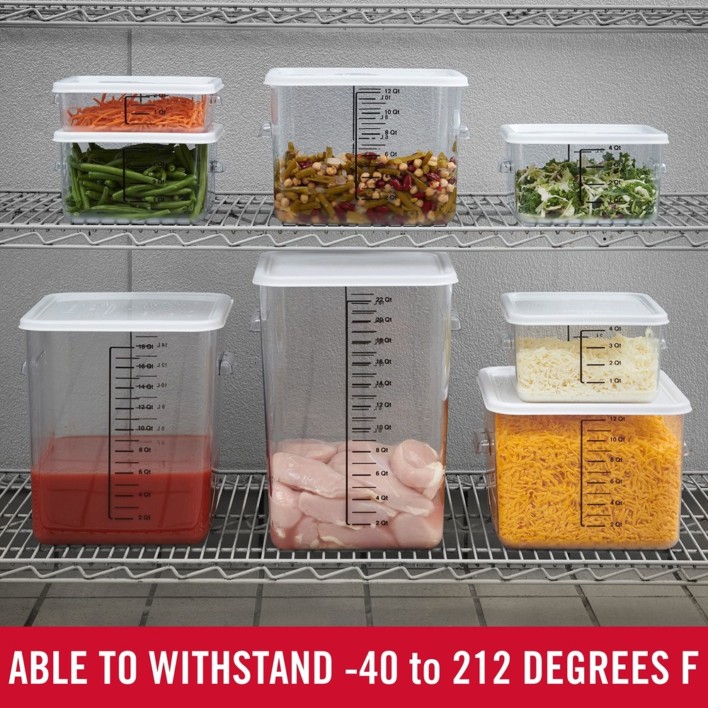 12 Qt Clear Polycarbonate Food Storage Container Dishwasher Safe Space Saving