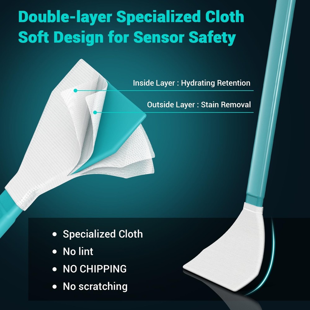 20pcs Full Frame Camera Sensor Cleaning Kit, Lens Solution, 24mm Swab, 30ml C...