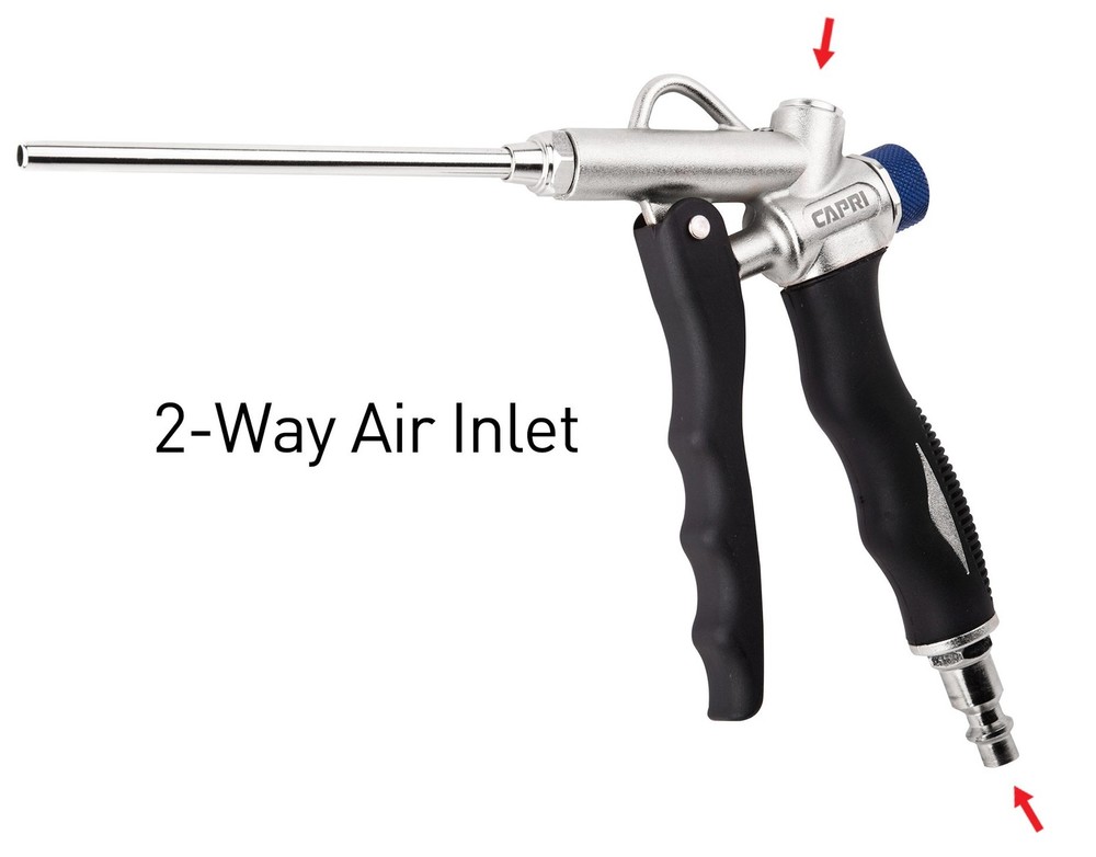 Capri Tools 2-Way Air Blow Gun with Adjustable Flow and Extended Small