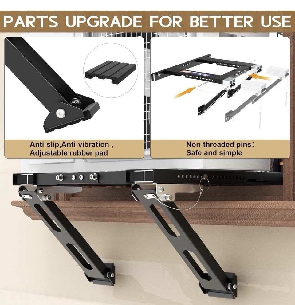 Upgraded No-Drill Window AC Bracket, Adjustable Window Air Conditioner Support