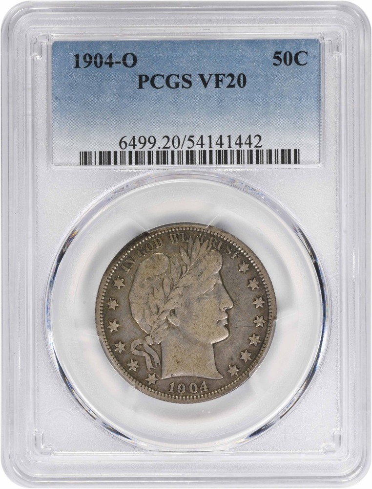 1904-O Barber Silver Half Dollar VF20 PCGS