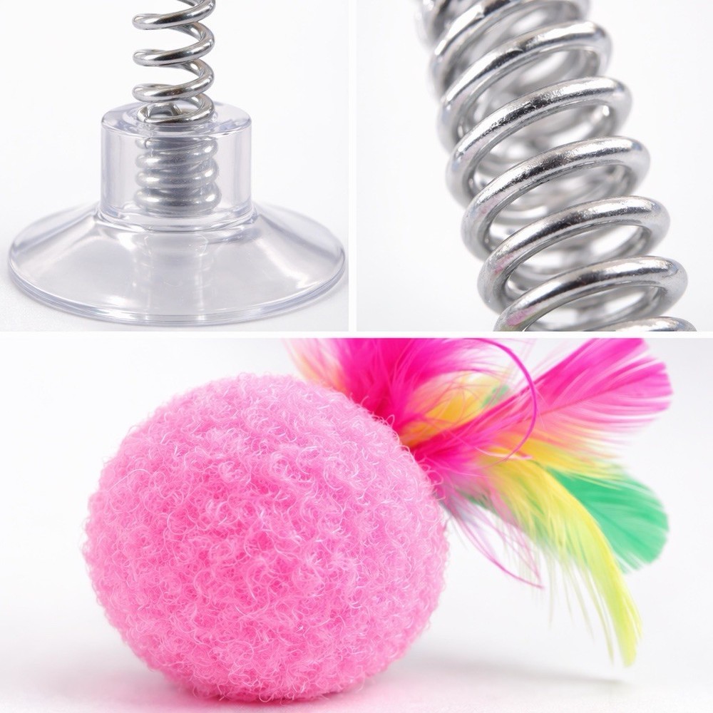 Interactive Cat Toy with Suction Cup 3 Pack | Keeps Cats Busy |Spring Toy