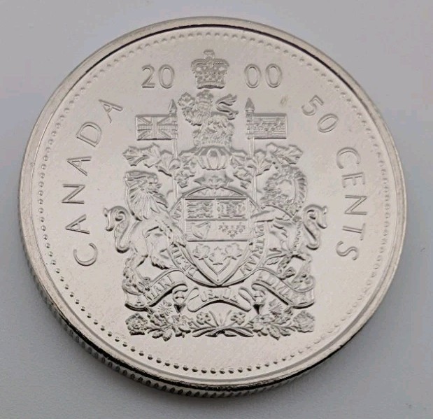 2000W  Canada 50 Cent Coin - Half Dollar -  UNC Mint State