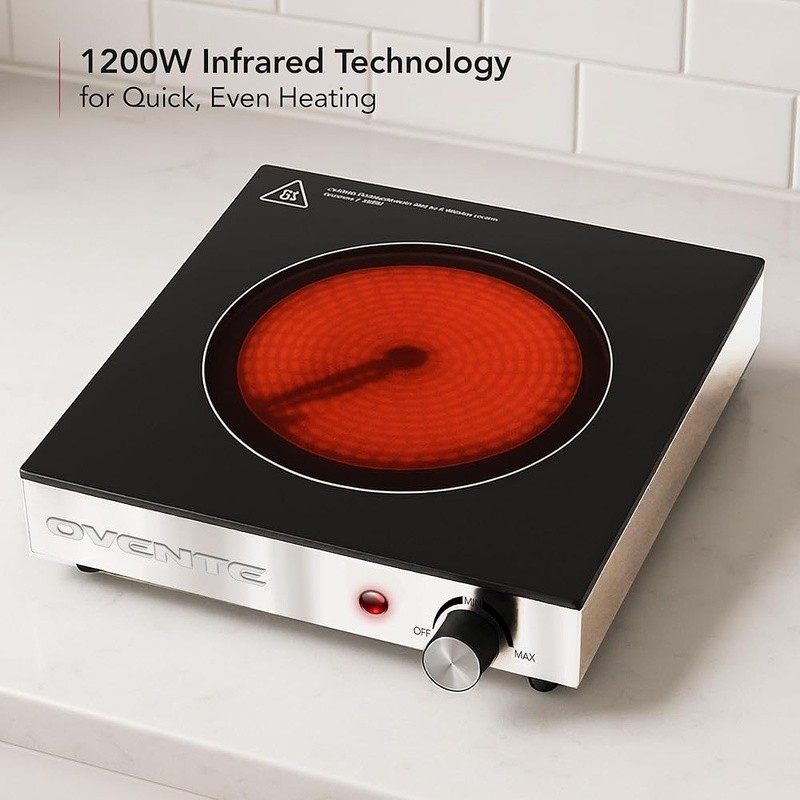 Electric Infrared Portable Burner Compact Cooktop Quick Efficient Heating