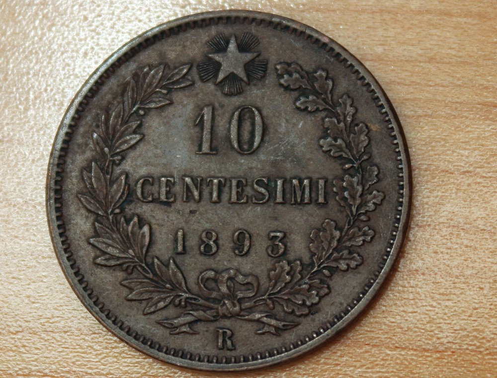 1893 R Italy 10 Centesimi
