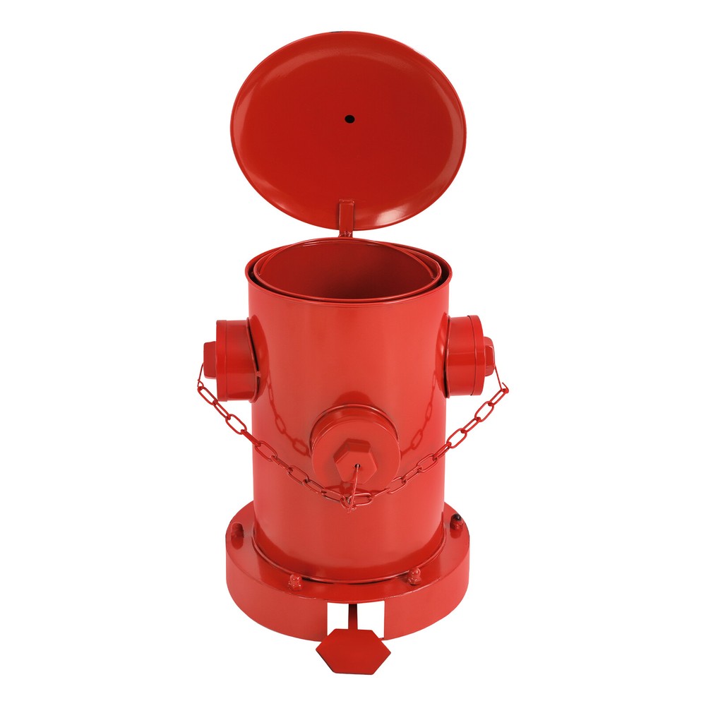 Retro Garbage Can Cylindrical Waste Bin Fire Hydrant's Shape Trash Can W/ Pedal