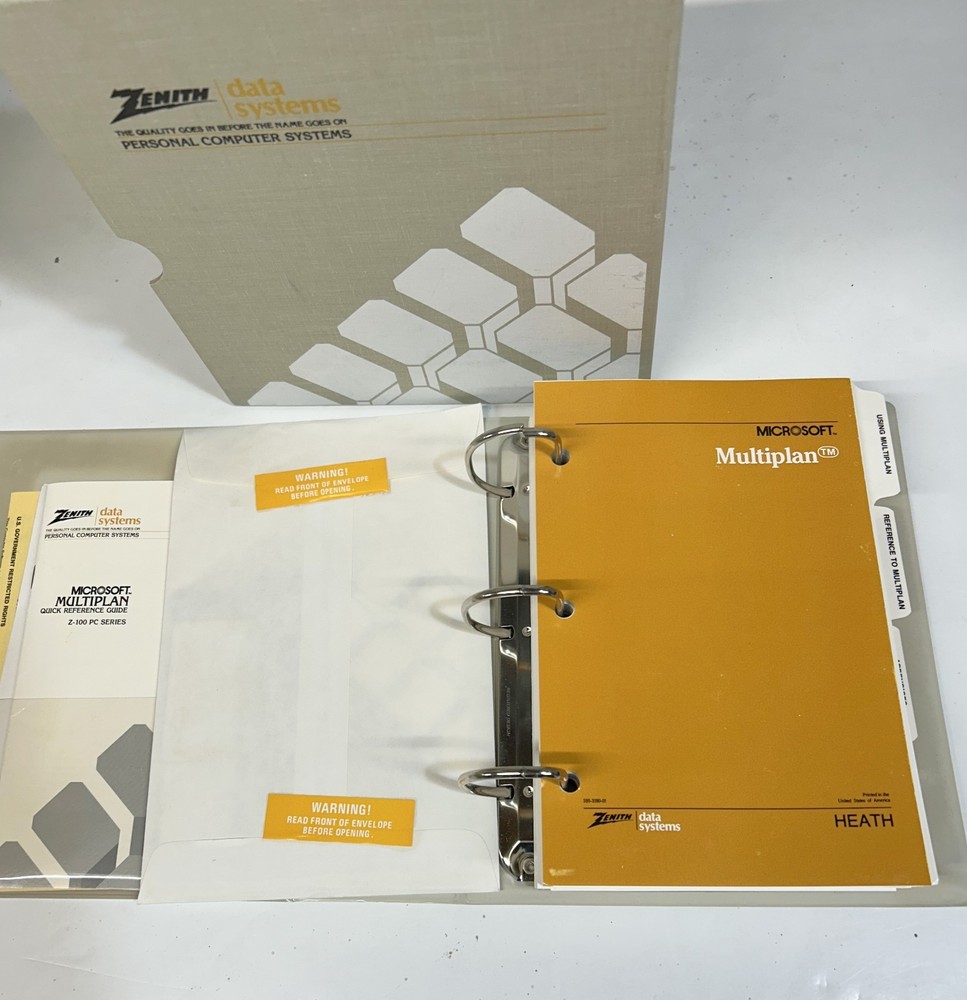 Heath Zenith Microsoft Multiplan Manual & Software (unopened)