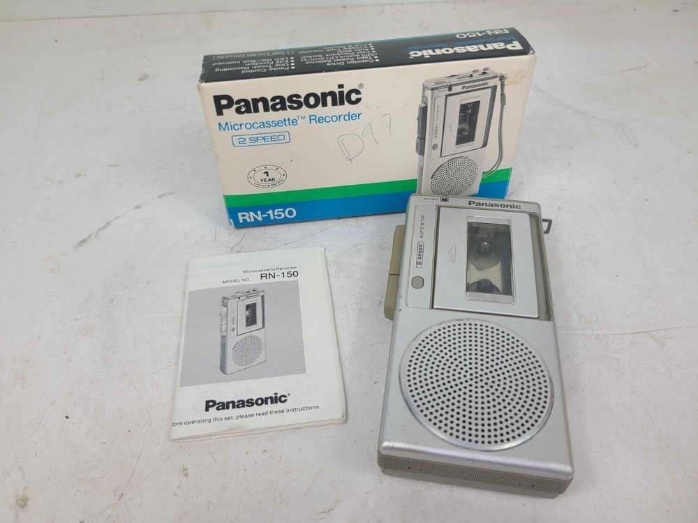 Vintage Panasonic Recorder Model No. RN-150 Microcassette Silver (TESTED)
