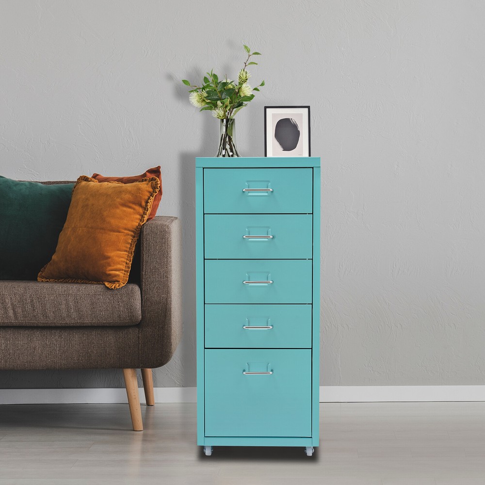 5 Drawers Tool Cart Workshop Rolling Tool Chest Storage Cabinet w/Lock & Key