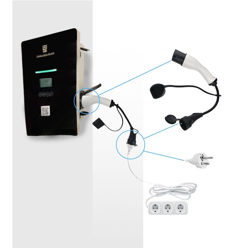 Type 2 to Schuko Adapter, 16A EU Domestic Socket Connector for Scooters, E-bikes
